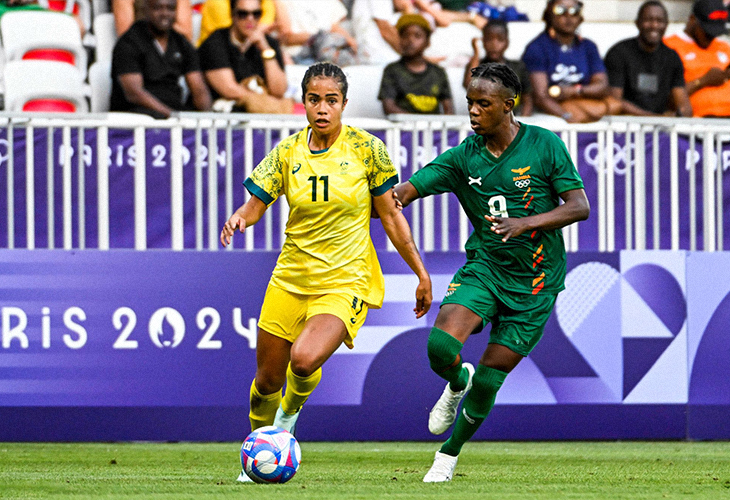 Mary Fowler playing Football at the Olympics